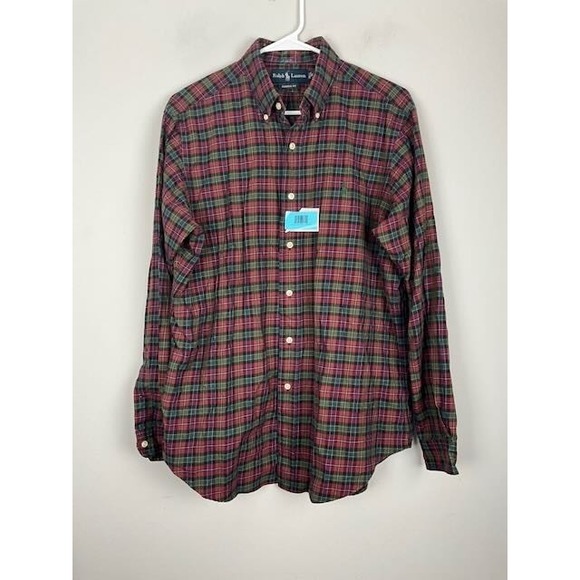 Ralph Lauren Other - Ralph Lauren Classic Fit Button Down Shirt Mens M Red Green Tartan Plaid‎ Cotton